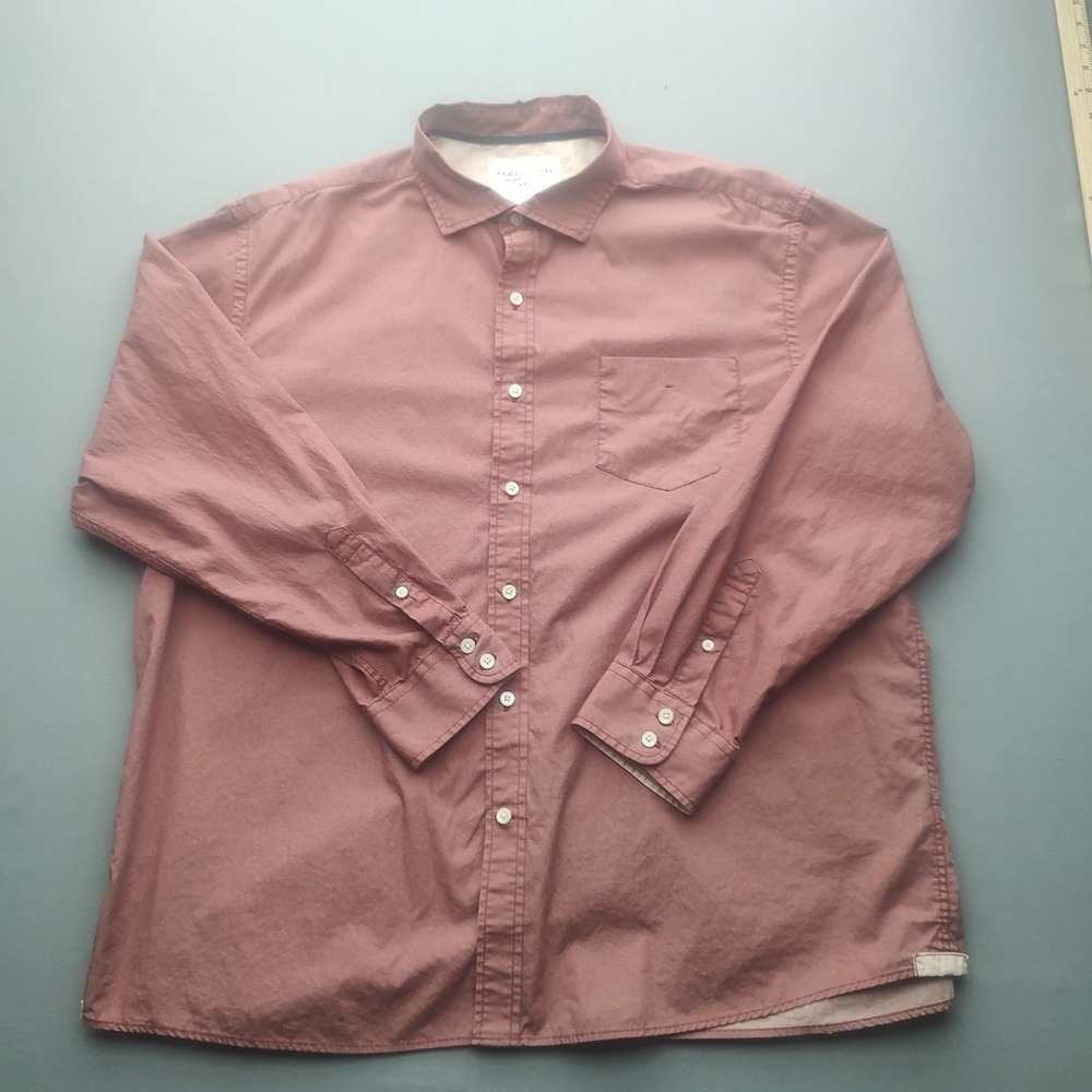Madison Shirt Mens XXL Red Button Up Long‎ Sleeve